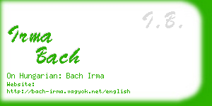 irma bach business card